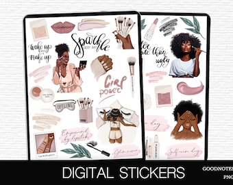 Huidverzorging planner stickers make-up planner ochtend avond routine digitale stickers Goodnotes 5 cosmetica IPad planner stickers schoonheid pictogrammen