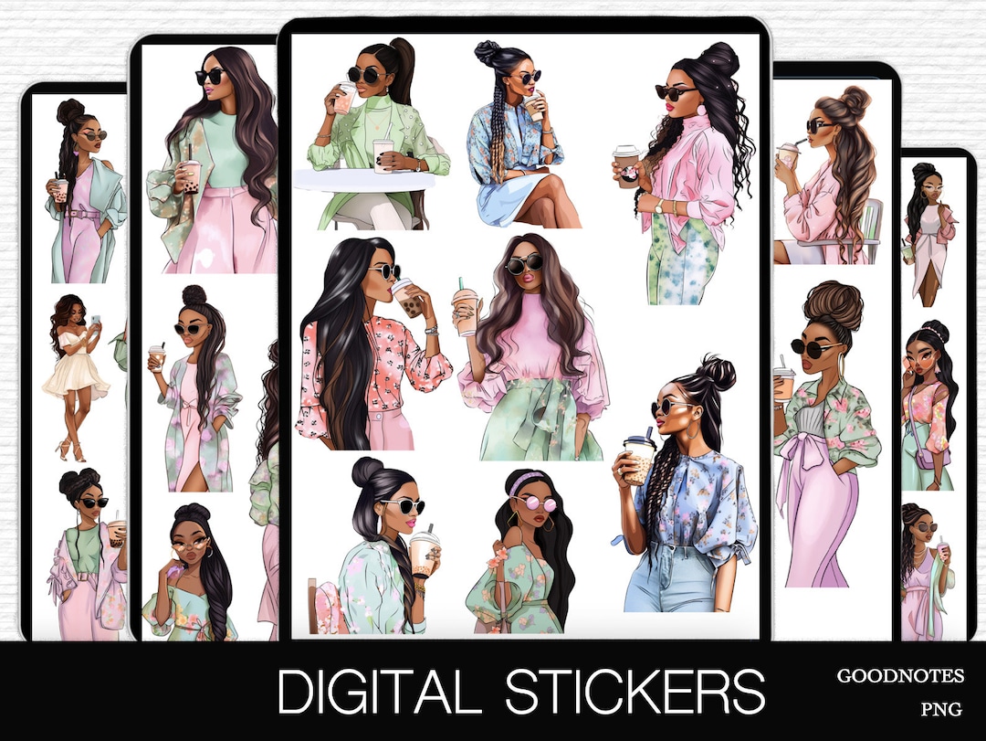 Black Girl Stickers Precropped Goodnotes Stickers for Black Women ...