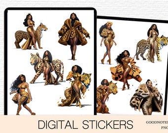 Precropped GoodNotes Stickers African American stickers GoodNotes Planner deco iPad Stickers