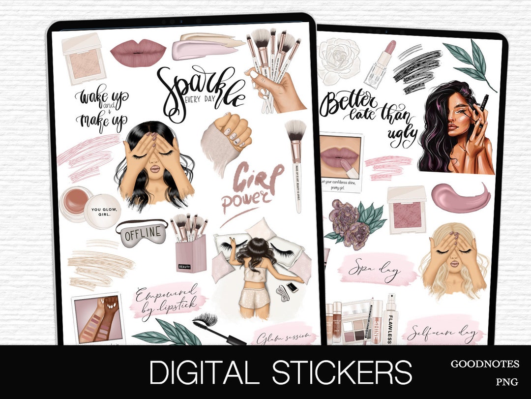 Self Care Digital Planner Stickers Self Love Stickers Pre-cropped ...
