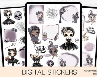 Halloween Digital Planner Stickers for Goodnotes Halloween Icons Digital IPad Planner October Stickers Digital Planning, Goodnotes PNG Files