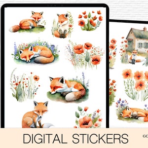 Floral Digital Sticker Book for Goodnotes, PNG Files of Digital Stickers, Flower Stickers, Digital Icon Stickers, Digital Planner Stickers