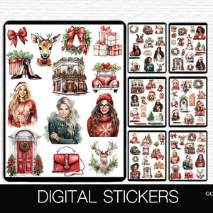 Winter Digital Goodnotes stickers Christmas digital stickers Ipad Sticker Pack digital widget daily everyday sticker kit December planning