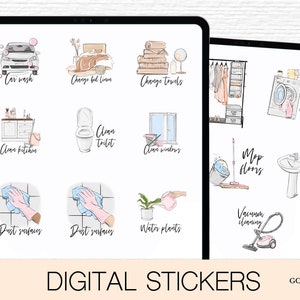 Household Goodnotes Planner Stickers Cleaning digital Sticker Pre-cropped sticker Grocery Stickers car wash sticker daily planning icon PNG