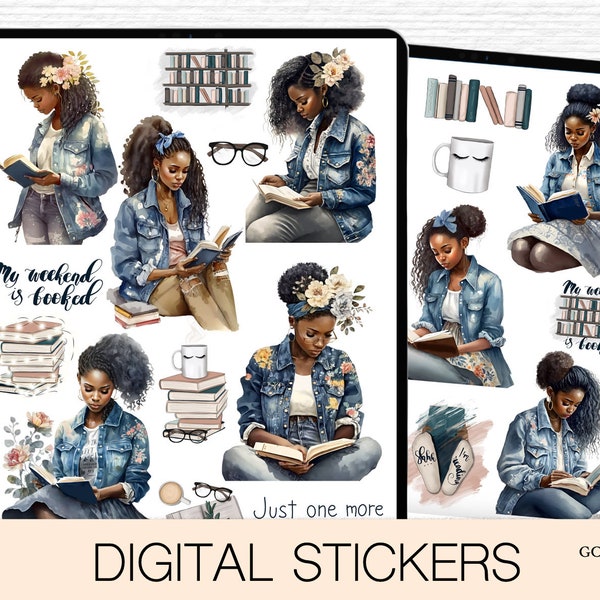 Goodnotes Sticker, Bücherwurm Sticker, digitale Sticker, Goodnotes 5 Planner, digitaler Planer, GoodNotes Planner, iPad Pro, Booklover