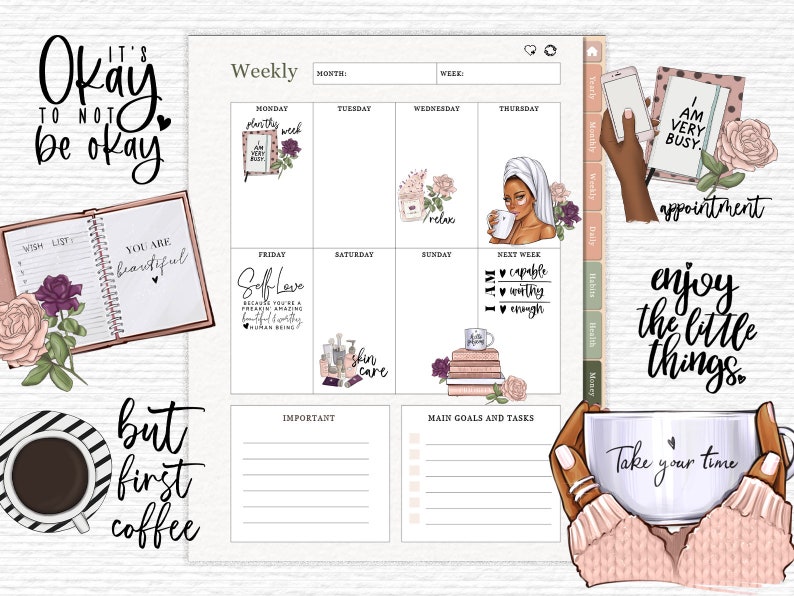 Goodnotes Stickers Neutral Goodnotes Planner Stickers Cute Etsy