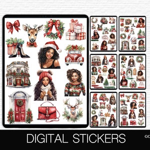 Weihnachten Digital Sticker Weihnachten Sticker Winter Sticker Kit Goodnotes 5 Planner deco Dezember Afroamerikaner Goodnotes Planner PNG
