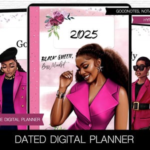 Digital planner 2025 Goodnotes planner iPad Black girl digital planner Dated digital calendar African American digital planner shushkashop