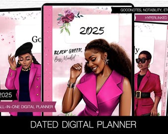 Digital planner 2025 Goodnotes planner iPad Black girl digital planner Dated digital calendar African American digital planner shushkashop