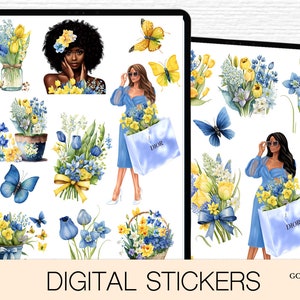 Floral Digital Sticker Book for Goodnotes PNG Files of Digital Stickers April Flower Stickers Digital Icon Stickers Digital Planner Stickers