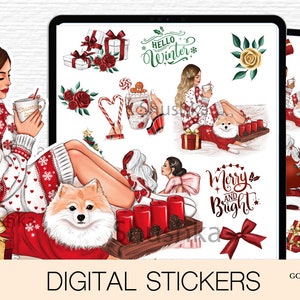 Christmas Goodnotes Stickers, Winter Digital Stickers, Christmas Digital Planner Stickers, iPad Planner, Goodnotes Planner