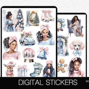 Christmas Goodnotes Digital Planner Christmas Stickers Xmas Digital Planning African American Goodnotes 5 Planner IPad Planner Sticker Kit