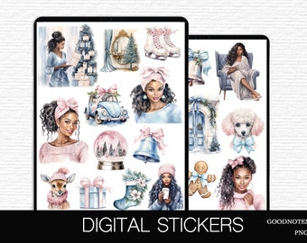 Christmas Goodnotes Digital Planner Christmas Stickers Xmas Digital Planning African American Goodnotes 5 Planner IPad Planner Sticker Kit