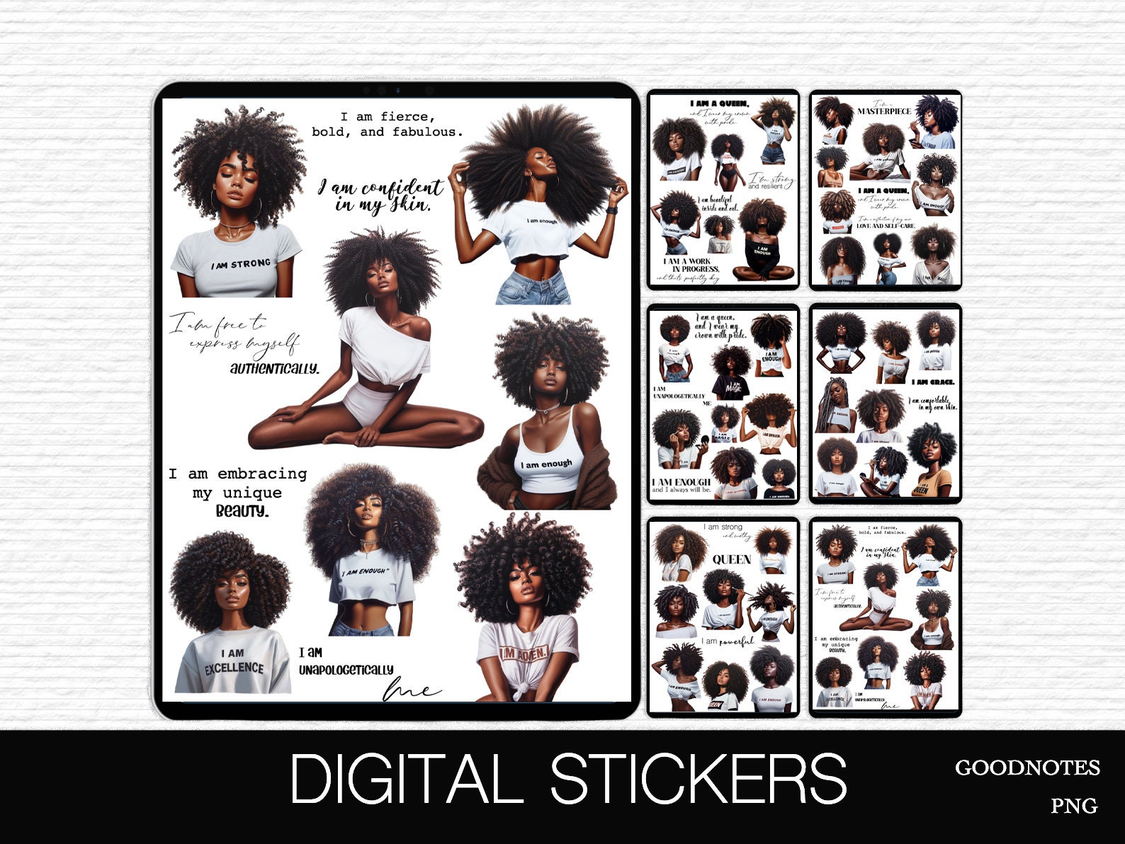 Goodnotes Stickers Precropped I Am Enough Black Girl Stickers for Black ...