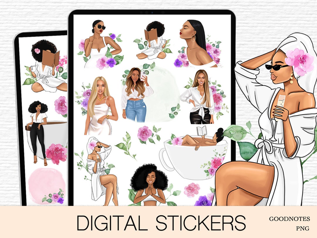 Floral Digital Sticker Book for Goodnotes, PNG Files of Digital ...