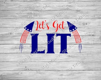 Lassen Sie uns beleuchtet SVG | 4th of Jul Feuerwerk Design (Digitaler Download)