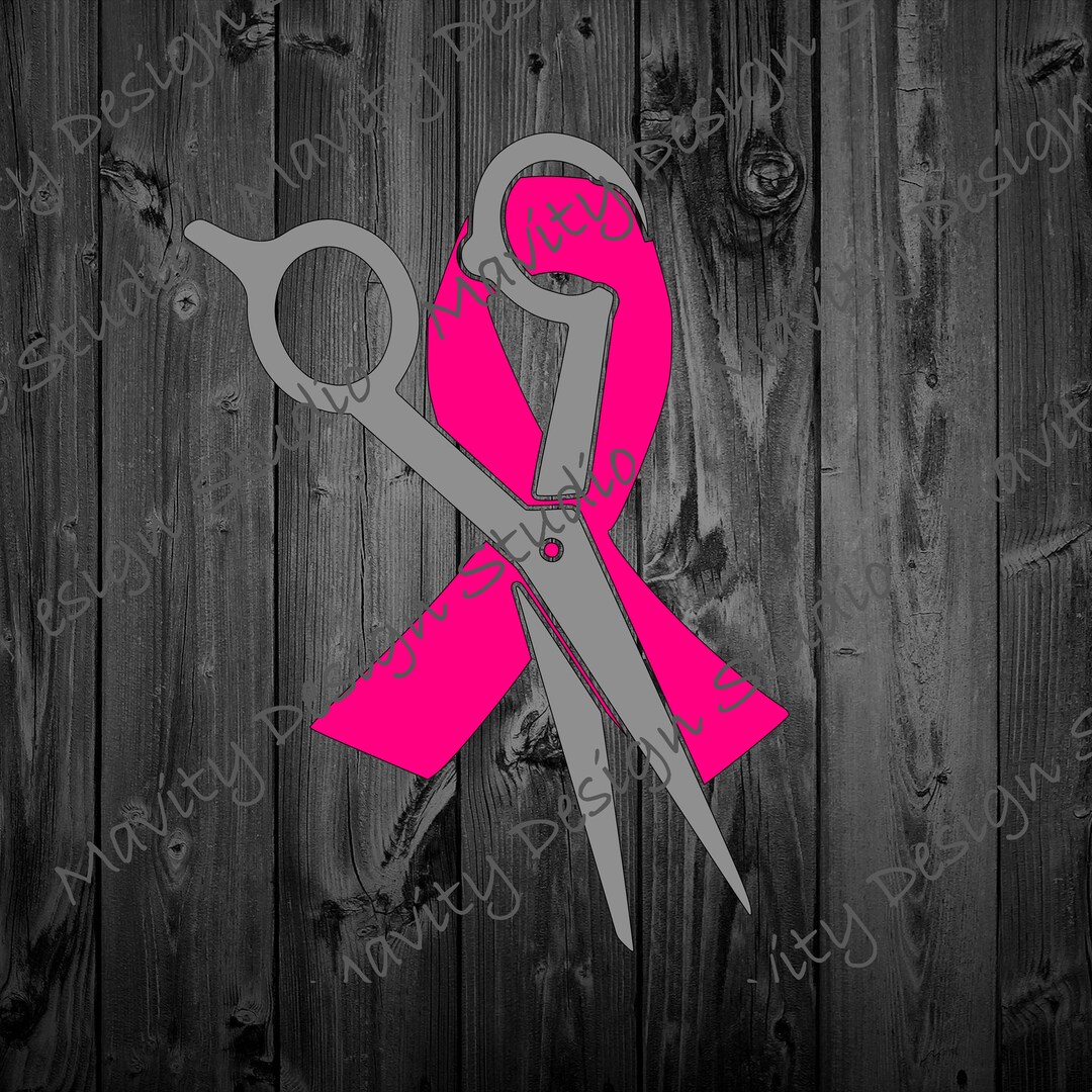 Hair Stylist Breast Cancer SVG for Tshirt or Decal Cut for a Cure Sheer