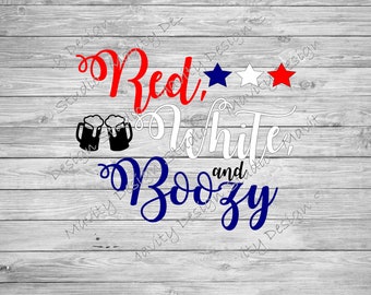 SVG rosso, bianco e alcolico: design del 4 luglio (download digitale)