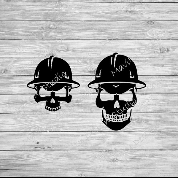 Construction skull svg | vector | cut files for cricut | hardhat | hard hat | svg for men | for him