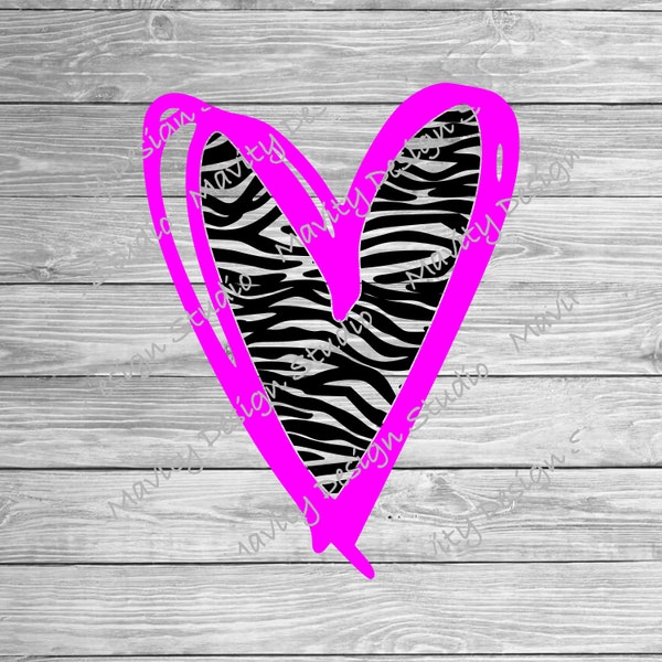 zebra print heart PNG | vector SVG for cricut | cutting, printable, scrapbooking , animal print