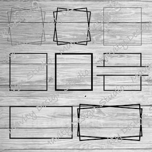 pacote de moldura quadrada | conjunto de molduras retangulares svg | arquivo de corte vetorial para cricut | imprimível | scrapbooking