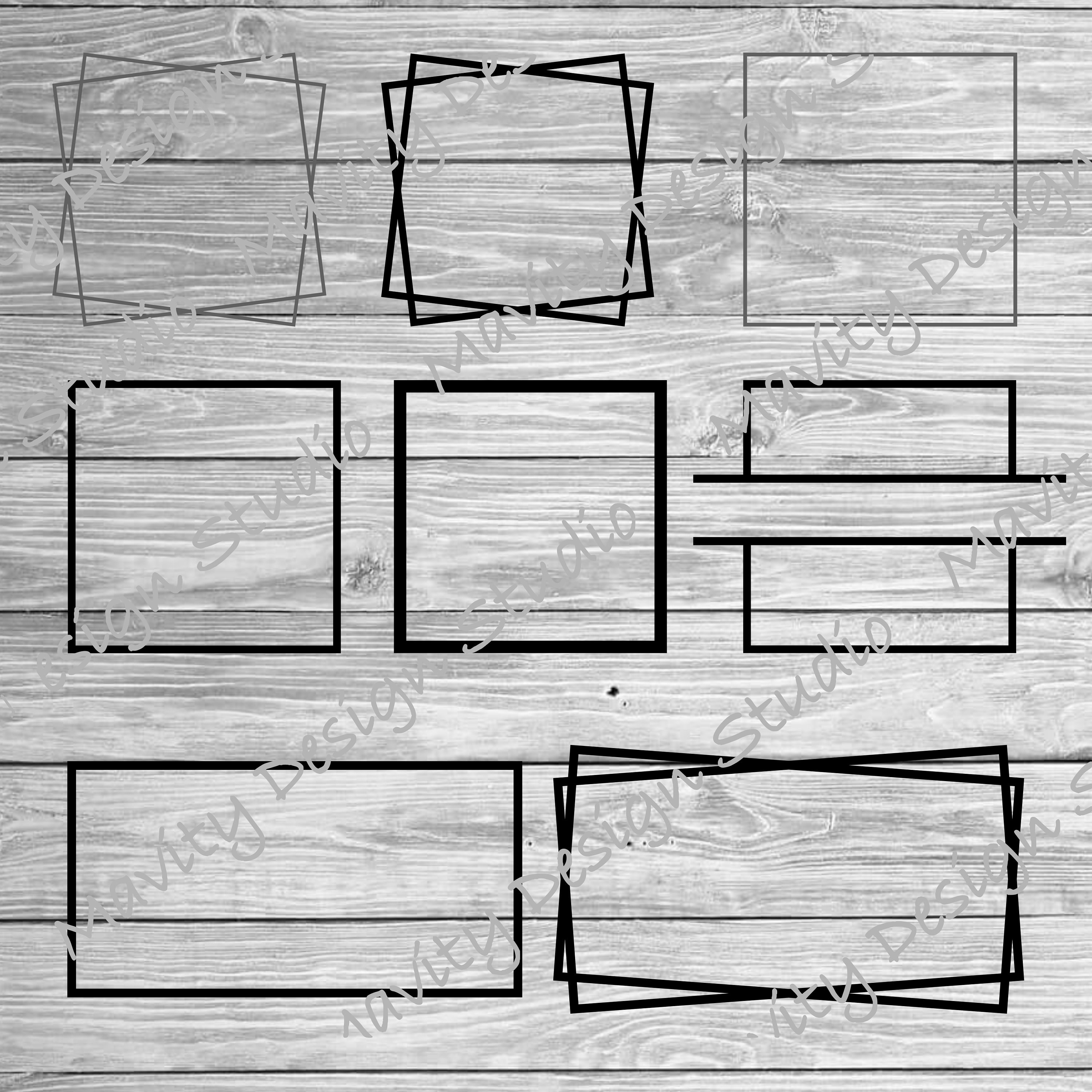 square frame bundle | set of rectangle frames svg | vector cut file for cricut | printable | scrapbooking