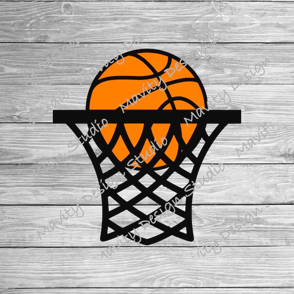 basketball in hoop png | basketball svg for cricut | basketball hoop clipart | vector image for cutting