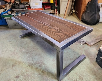 Coffee Table-industrial/rustic Metal - Etsy - Rustic Metal Coffee Table With Industrial Decor