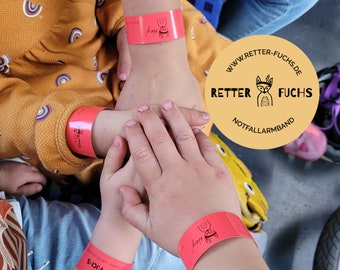 Allergy rescue fox, rescue bracelet, emergency bracelet, anaphylaxis, emergency kit, emergency medication, SOS bracelet, ID band, kindergarten, daycare
