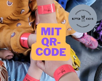 Zorro de rescate con nombre y número de teléfono, pulsera de emergencia, SOS, viaje, vacaciones, pulsera de rescate para niños, pulsera SOS, guardería, pulsera