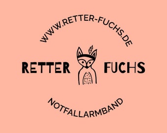 Demenz Retter-Fuchs, Demenz-Armband, Rettungsarmband, Notfallarmband, SOS-Armband, Armband, Hilfearmband, Notruf, Kontaktarmband