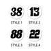K4 Supply Co G 1:24 Scale Vintage Meatball Square Race Car Numbers Decals (Black On White)
