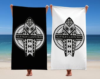 BEACH TOWEL Nui Nui Customs Surfboard Logo