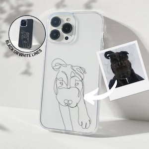Anpassat telefonskal för husdjur för husdjursägare Personligt telefonskal Anpassat telefonskal för husdjur med linjekonst Personligt telefonskal Presentidé för hundälskare