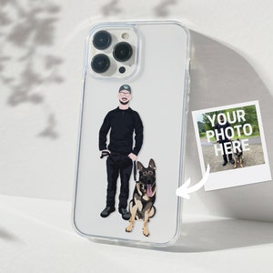 Custom Pet Owner Phone Case Personalized Clear Phone Case Custom Pet Cartoon Art Phone Case Personalised pet owner Gift Idea