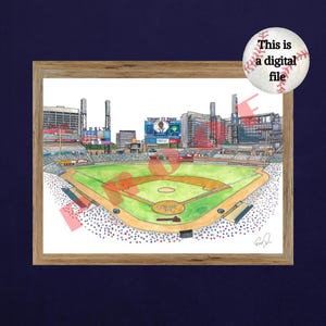 Truist Park Watercolor Stadium Painting- Digital File