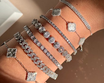 1pc Silver Bracelet | Diamond Bracelet