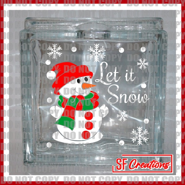 Christmas Vinyl Decals for Glass Blocks Etsy