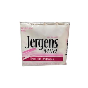Vintage Jergens Mild Bath-Size Bar Soap 4-Pack 4.5 Oz. Each 1991 90s NEW SEALED - Personal Care Items