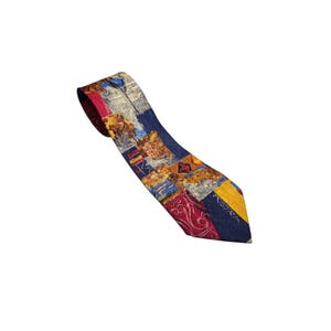 Vintage Ermenegildo Zegna 100% Silk Neck Tie Abstract 56&quot; Made In Italy