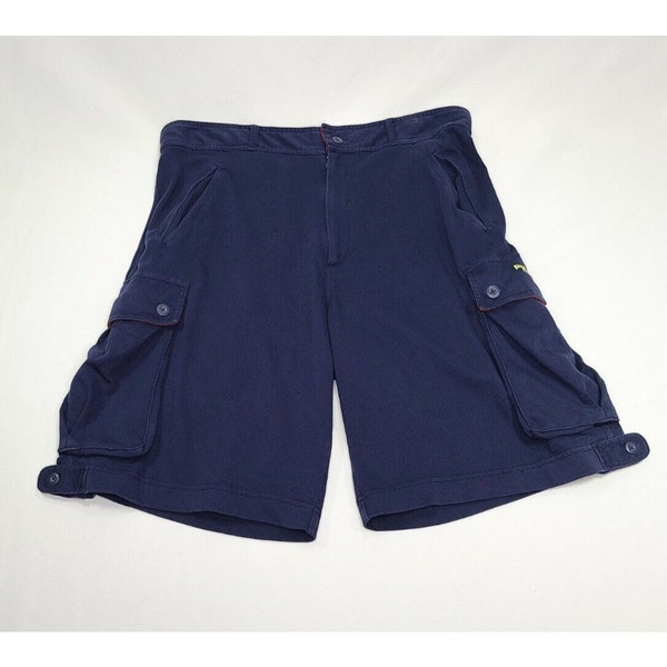 Vtg POLO SPORT Ralph Lauren Cargo Shorts Men's Size Large Navy Blue - vintage clothing - vintage fashion