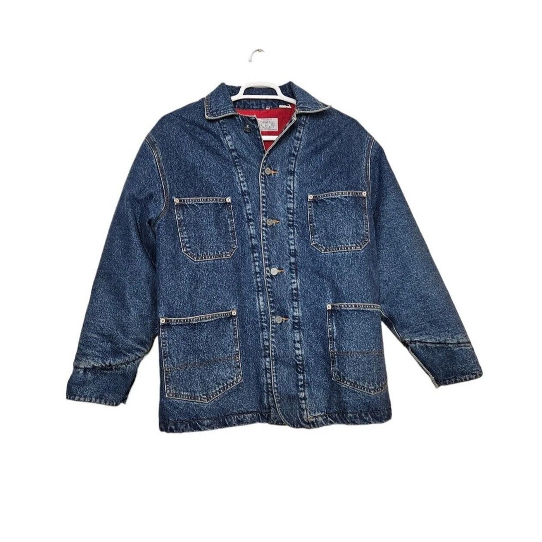 Vintage Armani Jeans Denim Jacket Coat Quilt Lined Parka Vintage Armani Jeans Denim Jacket Coat Quilt Lined Parka
