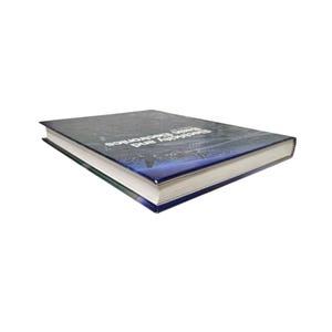 May include: A hardcover book titled "Electricity and Basic Electronics" with a dark blue cover. The cover features a cityscape silhouette and white text. The book is lying on a white surface.