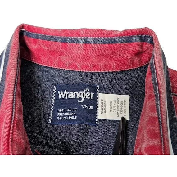 VTG Wrangler Brushpopper Button Up Shirt Long Sle… - image 6