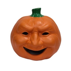 Vintage Halloween Ceramic Jack-O-Lantern Pumpkin Candle Holder 5.5&quot; - Halloween Decor - Halloween Decorations