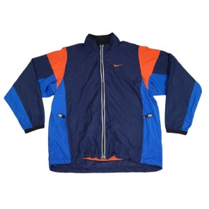 Vtg 90s Nike Men’s Vented Windbreaker Running Jogging Jacket Sz Medium EUC Blue - vintage clothing - vintage fashion