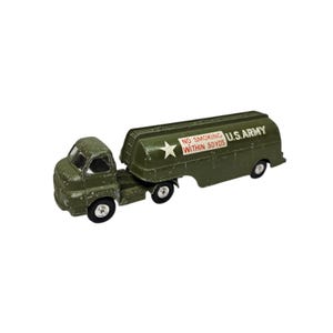 Corgi Big Bedford Tractor Unit US Army Tanker Truck Military Diecast Green 7.5&quot; Vintage Toys Corgi Major Toys Metal Made in Great Britain