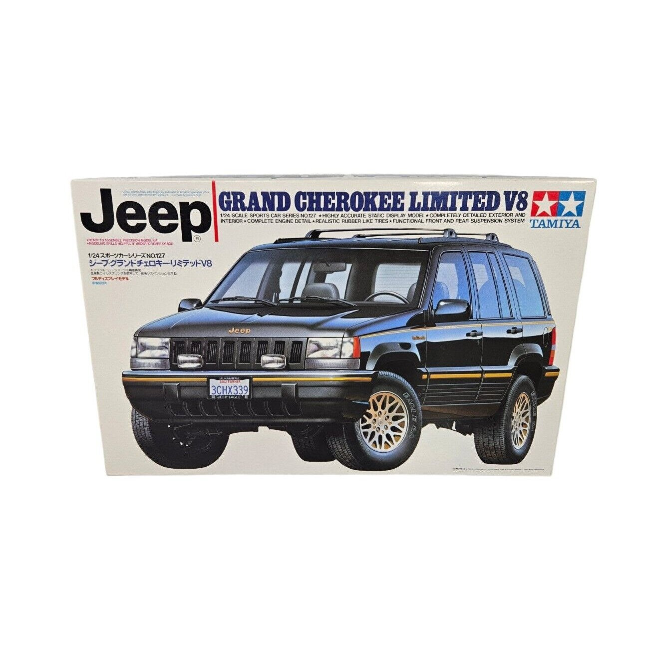 Vintage 1993 Tamiya Jeep Grand Cherokee Limited V8 1:24 Model Kit 