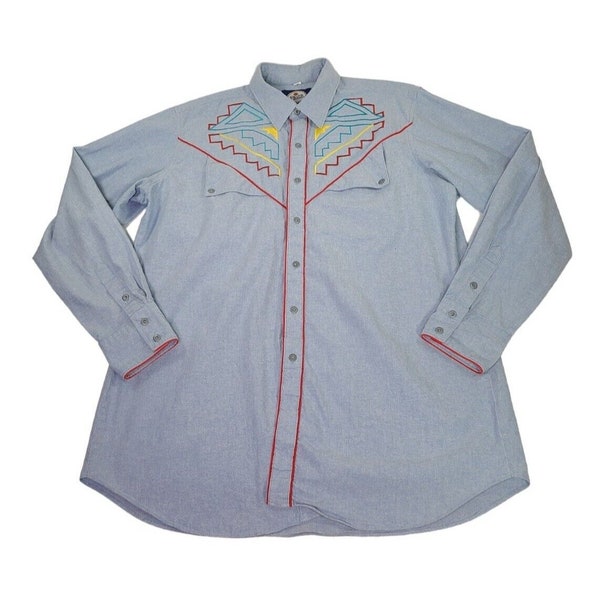 Mens Xl Embroidered Western Shirt - Etsy