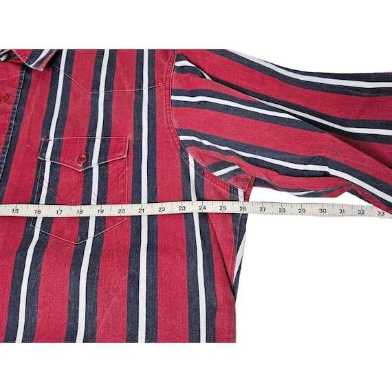 VTG Wrangler Brushpopper Button Up Shirt Long Sle… - image 9